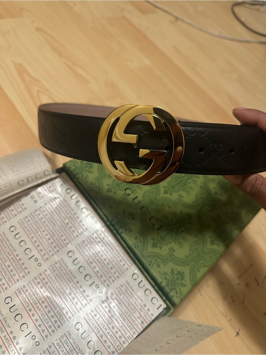 Gucci Other - Gucci Black Leather Belt with Gold Double G Buckle